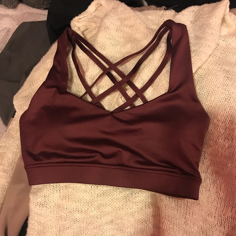 Burgundy sports bra